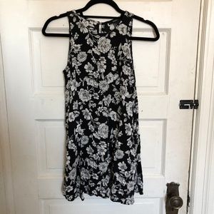 Black and White Floral Shift Dress